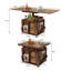 Table basse brune en bois d'hévéa massif vintage avec roulettes, plateau de table réglable en hauteur pliable