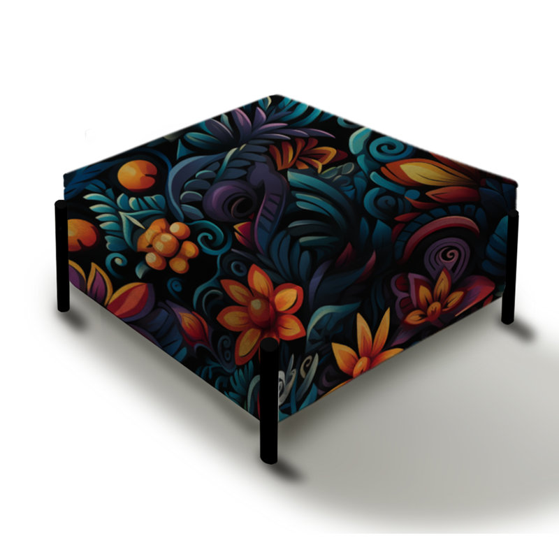 Motif tropical Fiesta Tropical - Grand repose-pieds carré Tropical