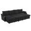 Canapé-lit convertible avec canapé-lit modulaire en forme de U 109,5 po avec méridienne de rangement, porte-gobelets, ports USB et boîtes et poches de rangement pour le salon, noir-1257011452