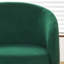 Fauteuil demi-tonneau en velours noir avec capitonnage, fauteuil de style Mid-Century moderne avec pieds en métal, canapé rembourré simple et confortable pour le salon - rembourrage en mousse-129182107