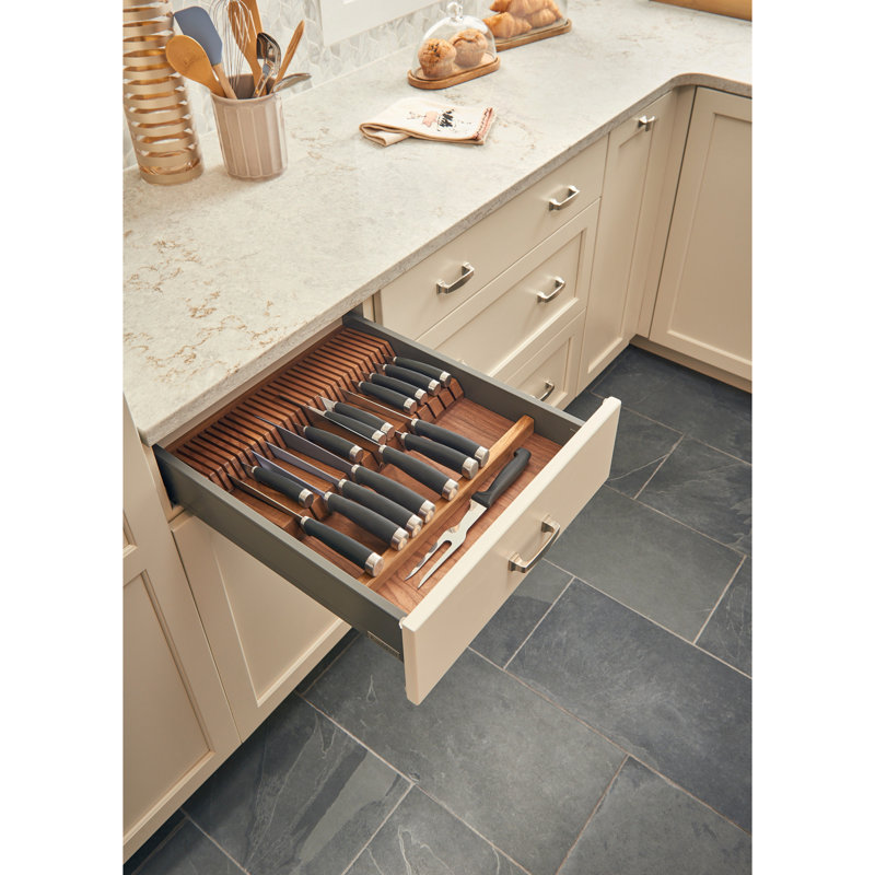 Rev-A-Shelf Trim-to-Fit Knife Block Drawer Insert Organizer, Walnut, 4WDKB-WN-1