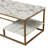 Carbone Modern Marble Effect Coffee Table with Lower Shelf Storage and Brass-Finish Frame