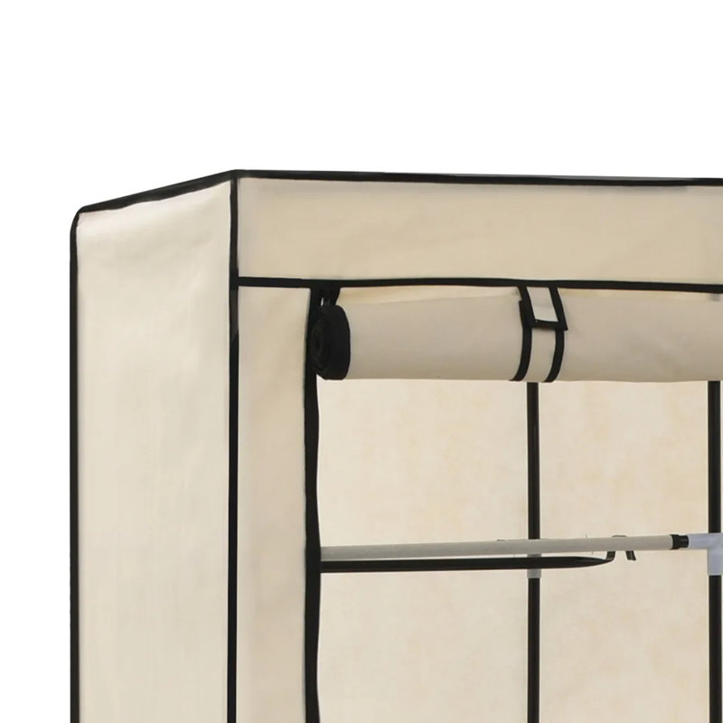 3 Door Fabric Wardrobe, Cream