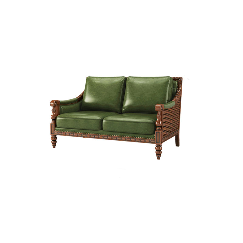 Causeuse en cuir véritable American, Cuir véritable vert