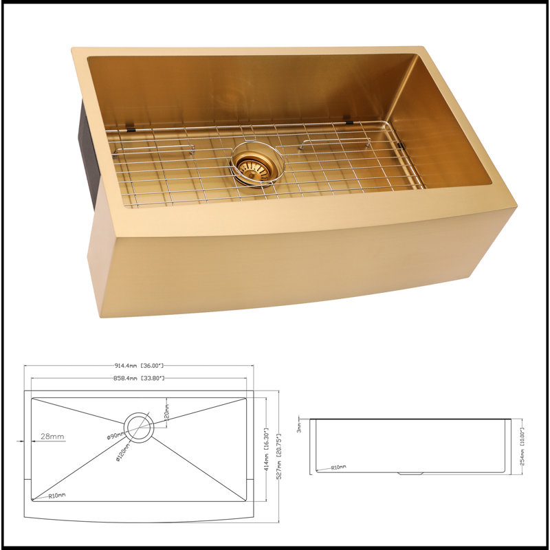 Kitchen Sink Stainless Steel 16 Gauge Apron Front Kitchen Sink