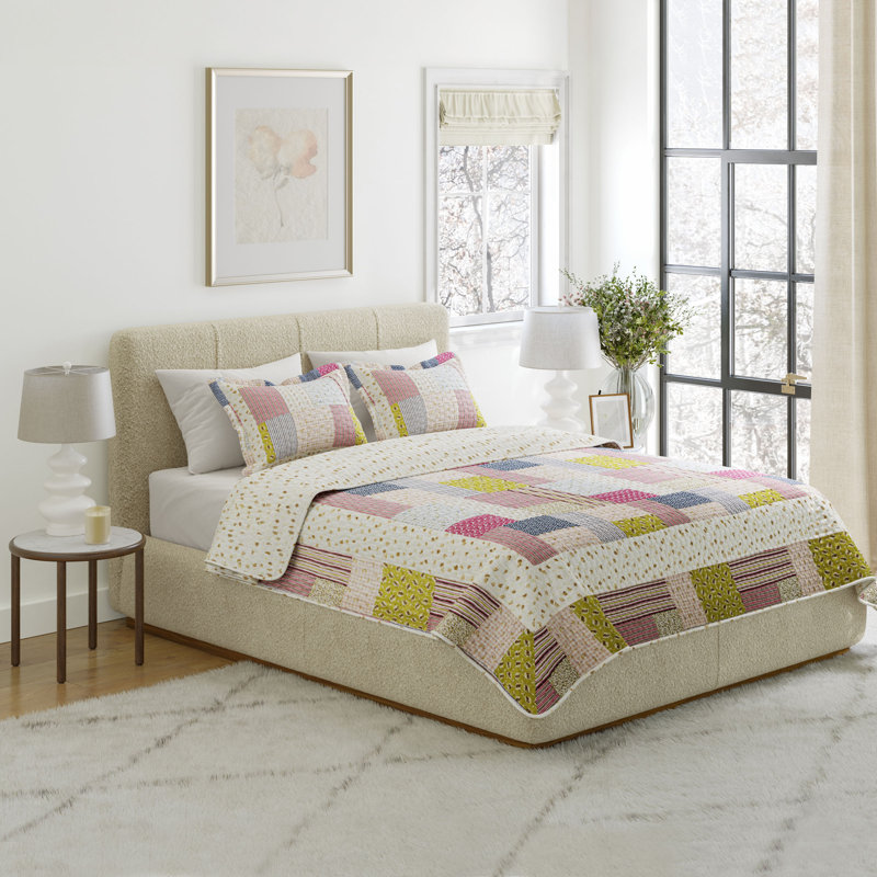 Savannah Classic Patchwork Quilt Set with Pillow Sham/s - Machine Washable Lightweight Bedding, Full / Queen