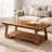 55.12" W Solid Wood Coffee Table Rectangle Cocktail Tea Table with Storage For Living Room