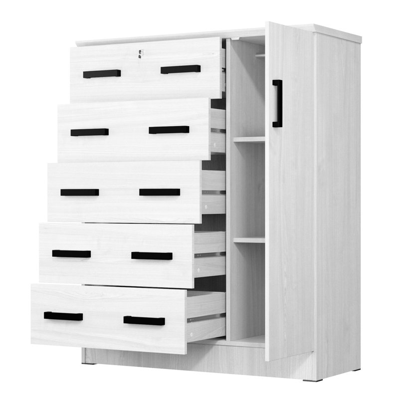 Commode combinée de 56 po de hauteur Odesser, Blanc