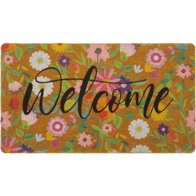 Tapis d'entrée décoratif antidérapant Floral