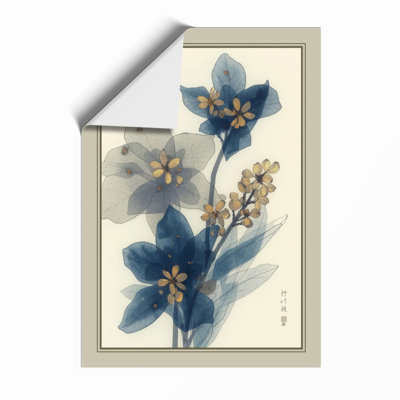 Delicate Blue Blossoms Japandi - Print