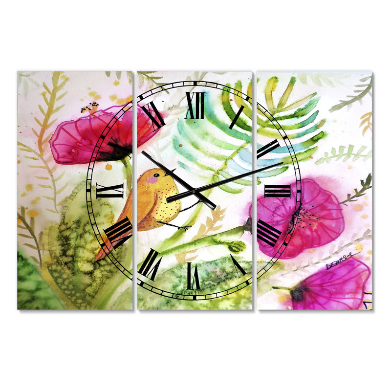 Horloge murale 3 panneaux