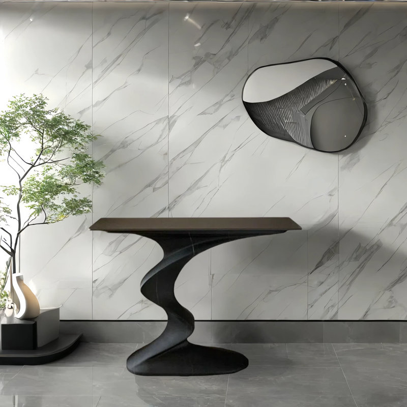 Console d'entrée minimaliste de luxe, Noir, noir, noir, noir, H 32,3 po x l 47,2 po x P 11,8 po, Noir, noir, noir, noir