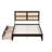Bed with Rattan Headboard, Two Storage Drawers, Rubber Wood Bed with Enhanced Support Salts and Feet-561160253-561160387