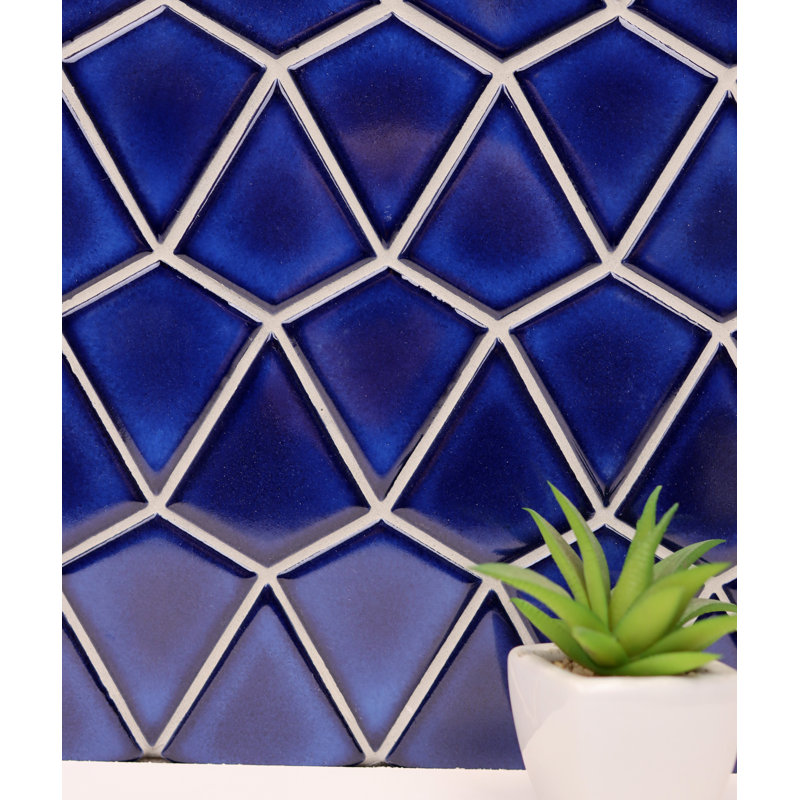 Diamond Series 2" x 3" Porcelain Mosaic Tile, Cobalt Blue