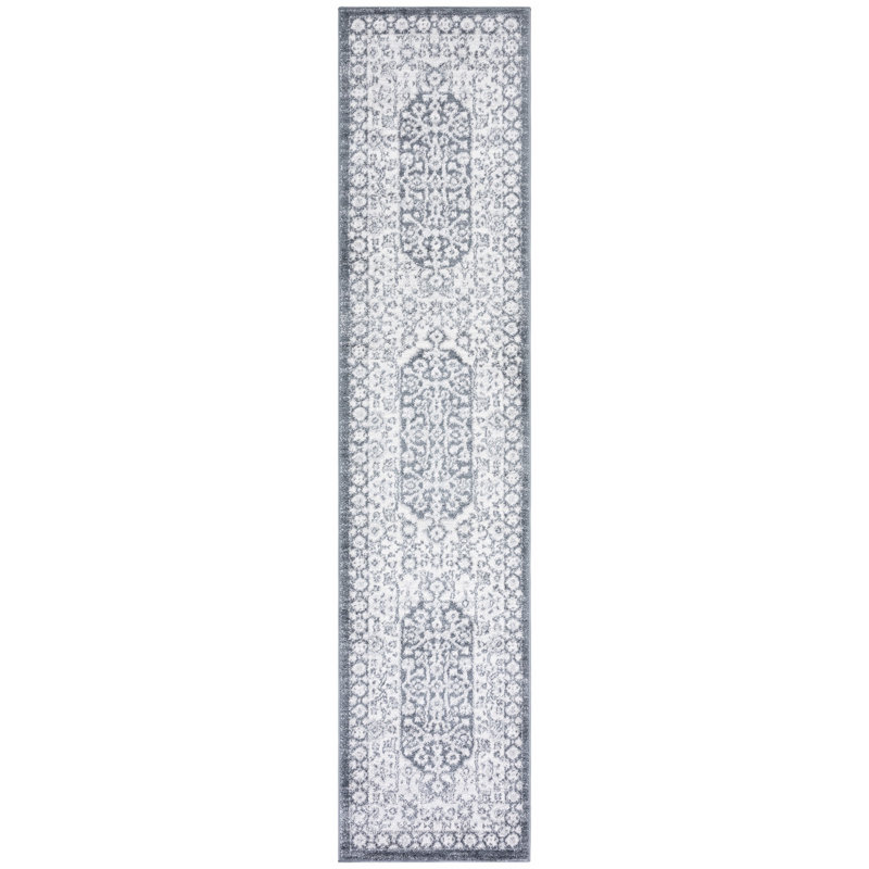 Tapis gris / gris foncé Gracie-Lou 652, Tapis de couloir 2 pi x 9 pi