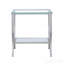 Table de bout carrée en verre chromé