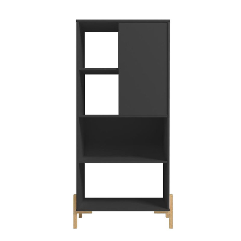Sandry Geometric Storage Bookcase, Black