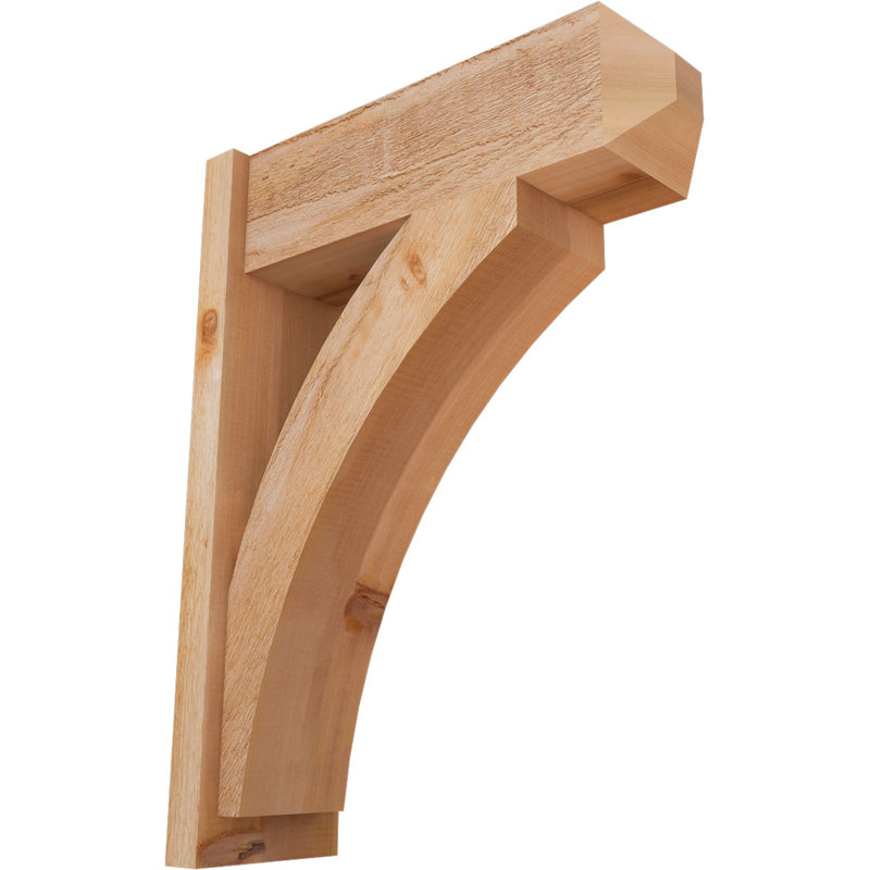 Thorton Craftsman Rustic Wood Outlooker,  24" D x 32" H , 8" W Western Red Cedar (Rough Sawn)