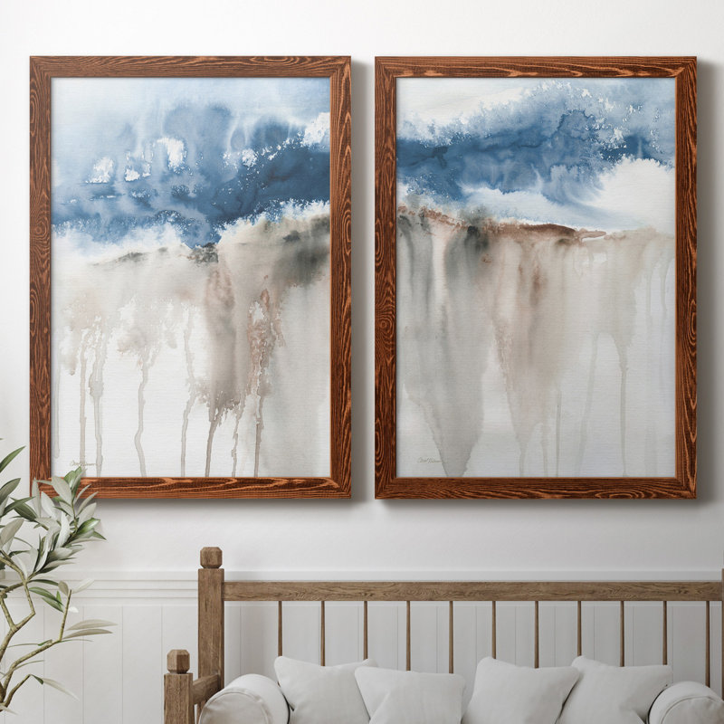 Windy Cliff I - ensemble de 2 reproductions d'art, H 31,5 po x l 47 po x P 1,5 po, Toile avec cadre érable, Pas de tapis