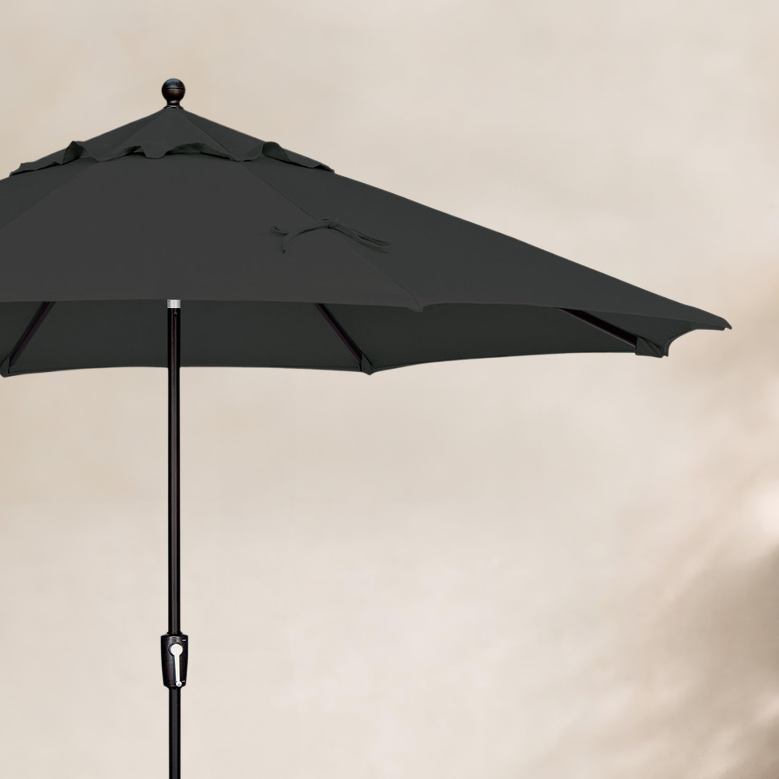 132'' Sunbrella® Outdoor Umbrella, Black, Black Sunbrella®