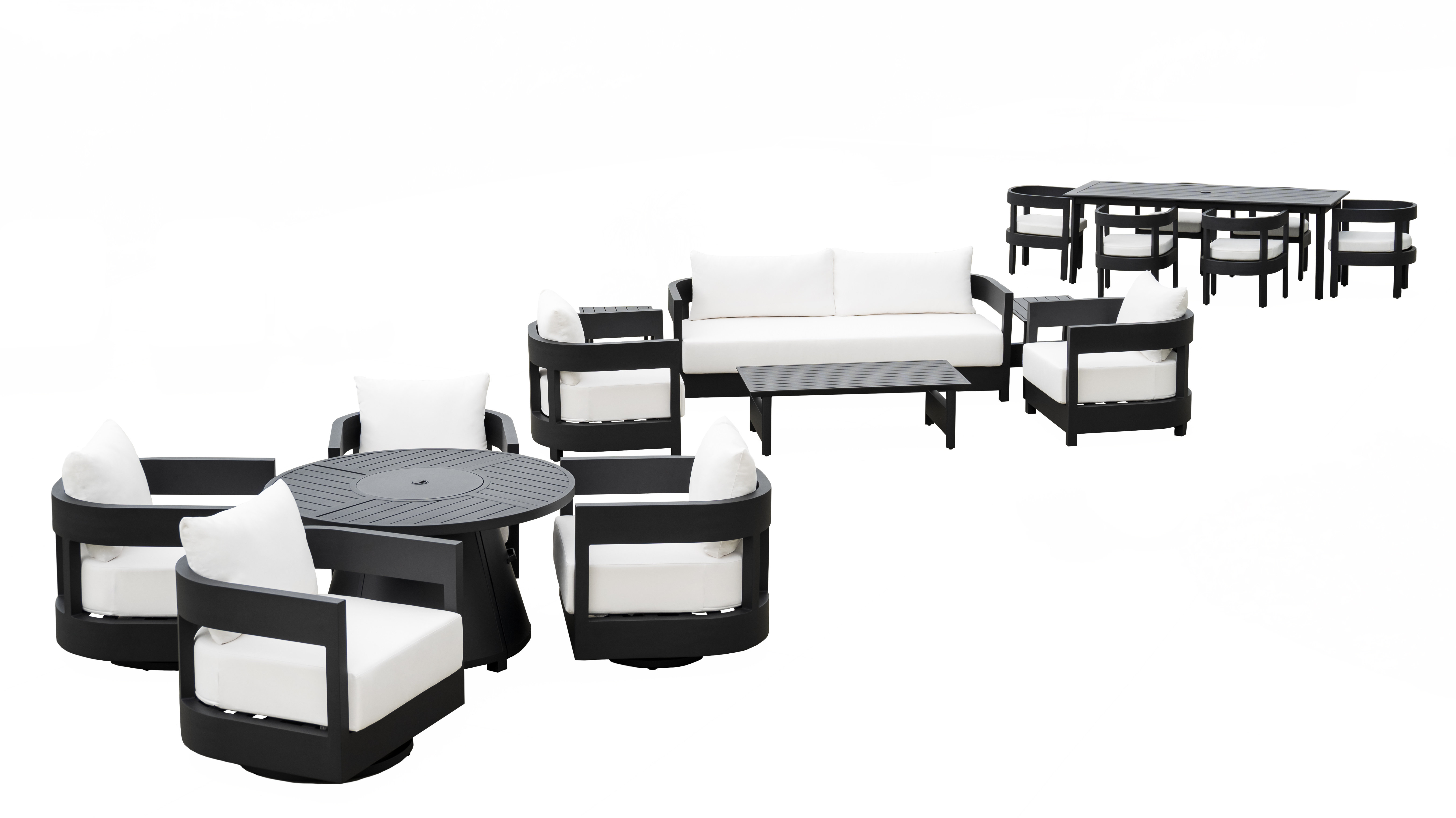 Joss & Main Everlee 18Pc Outdoor Estate Collection, White | Wayfair