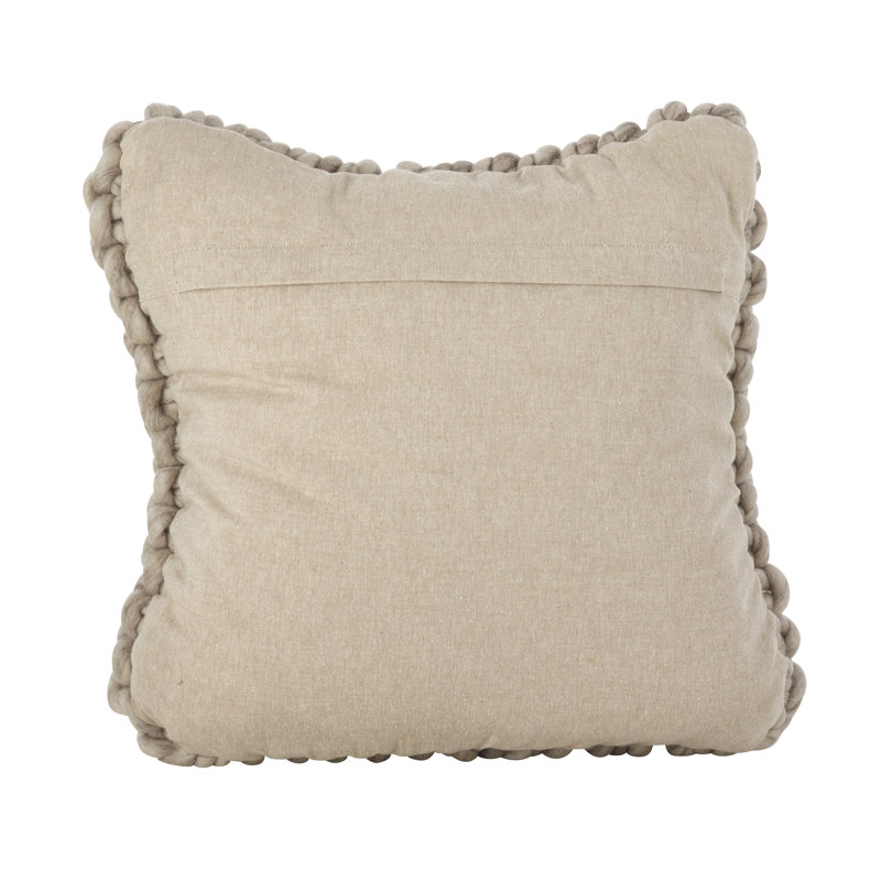 Zayn Wool Throw Pillow, Fog, Cover Only