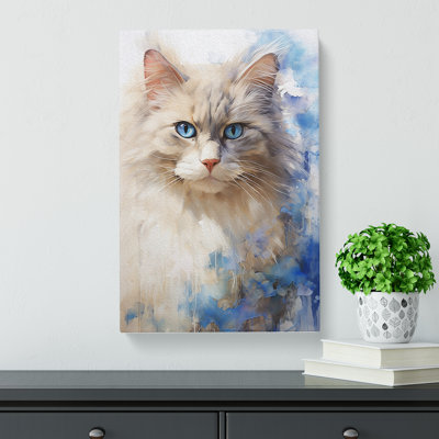 Ragdoll Cat Gestural - Wrapped Canvas