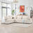 L-Shaped Modular Sectional Sofa Bed, 6-Seat Convertible Chenille Couch with Charging Armrest & Dual-Use Ottoman-2069592954
