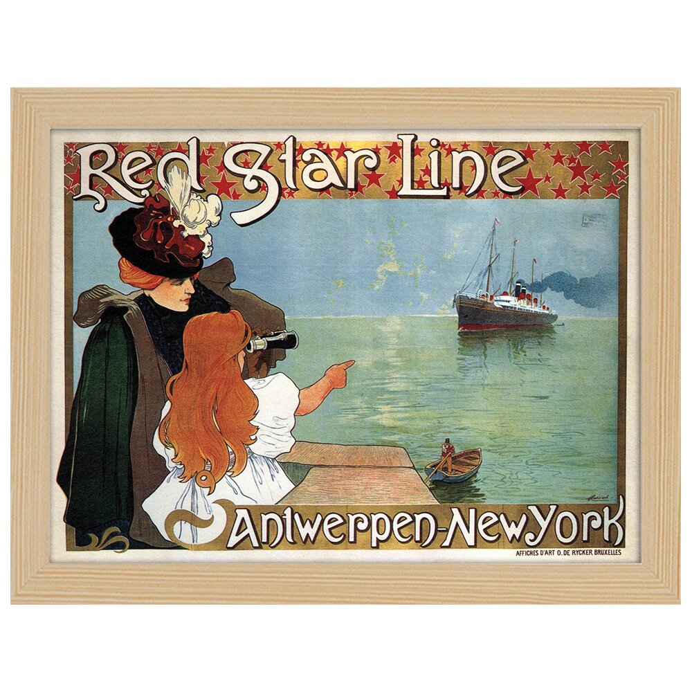 Leinwandbild Vintage Advertising Poster Red Star Line