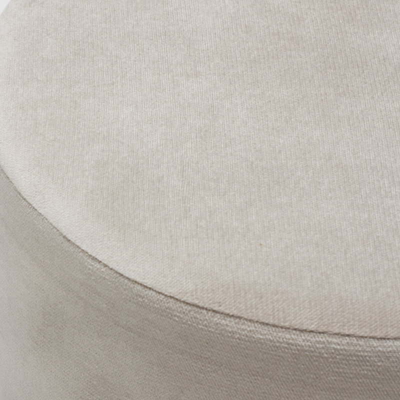 Repose-pieds rond de 15,7 po Pelluri, 100 % polyester crème