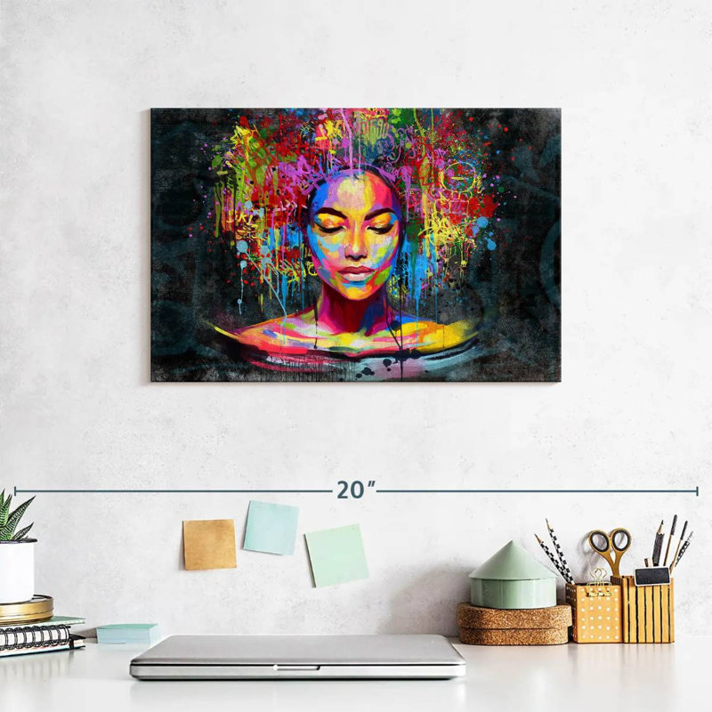 Afro Hair Splash sur impression sur toile, H 8 po x l 12 po x P 1 po