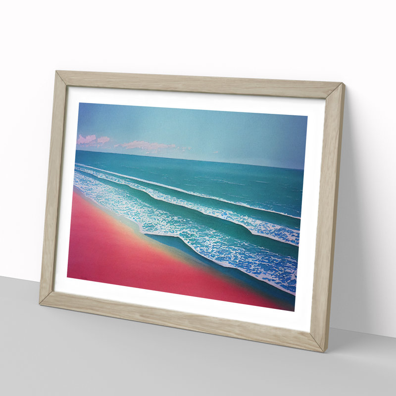 Rose Beach Vol.1 - Single Picture Frame Print, 34cm H x 46cm W x 2cm D, Oak Framed