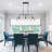 3-light Water Glass Kitchen Island Pendant