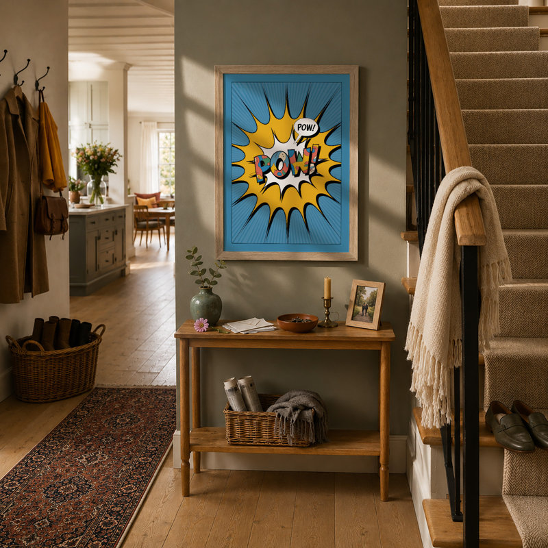 Comic Explosion Burst Retro - Framed Print, Oak, A3 - 42.0 x 29.7 cm