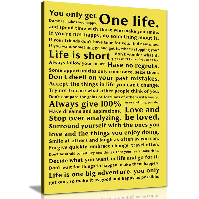 Life Manifesto Quote - Wrapped Canvas Print, 31cm H x 20cm W
