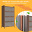 Armoire en métal de 57 po de hauteur avec 4 portes rabattables, armoire de rangement avec amplement d'espace pour la chambre à coucher, le bureau, le salon et le couloir