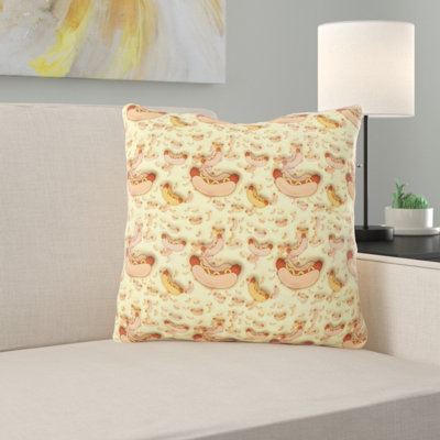 Coussin décoratif chien hot dog