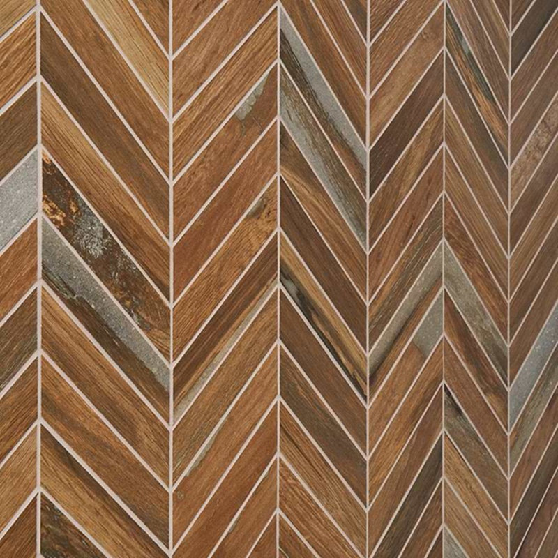 Eternal 9x20 Chevron Matte Wood Look Porcelain Mosaic Tile