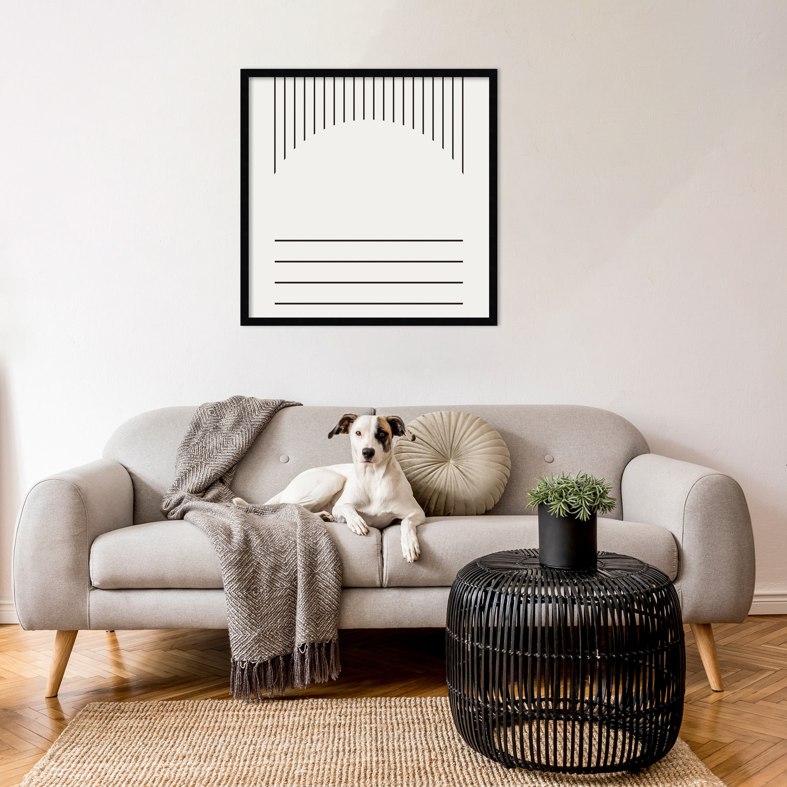 Modern Statement Stripes 2 by The Creative Bunch Studio, Black, 21" H x 21" W x 1" D
