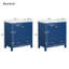 Ensemble de meuble-lavabo bleu 60 po avec double meuble-lavabo (séparé), double lavabo en céramique, tablette de rangement et tiroirs séparés (miroir non inclus) - Solution de salle de bain moderne pour salles de bain spacieuses-131576347