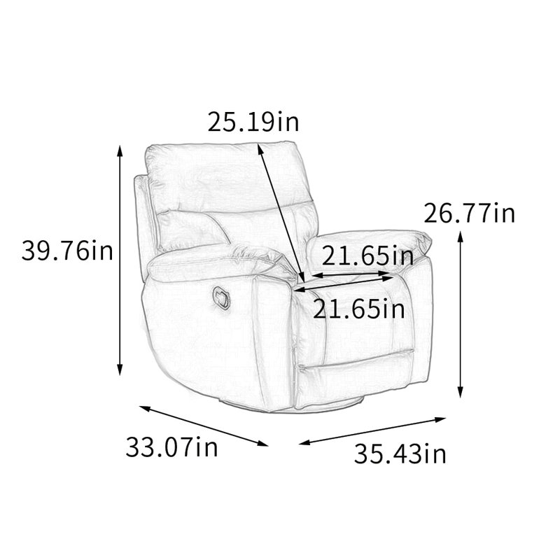 Living Room Sofa Casual Multi-Functional Recliner, Wine Red