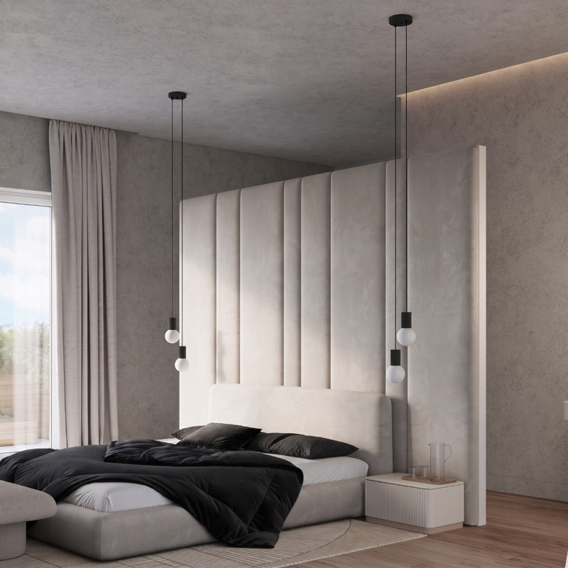 Halo - Light Brushed Nickel Pendant, 15x15x120 cm, Black, 2 Lights