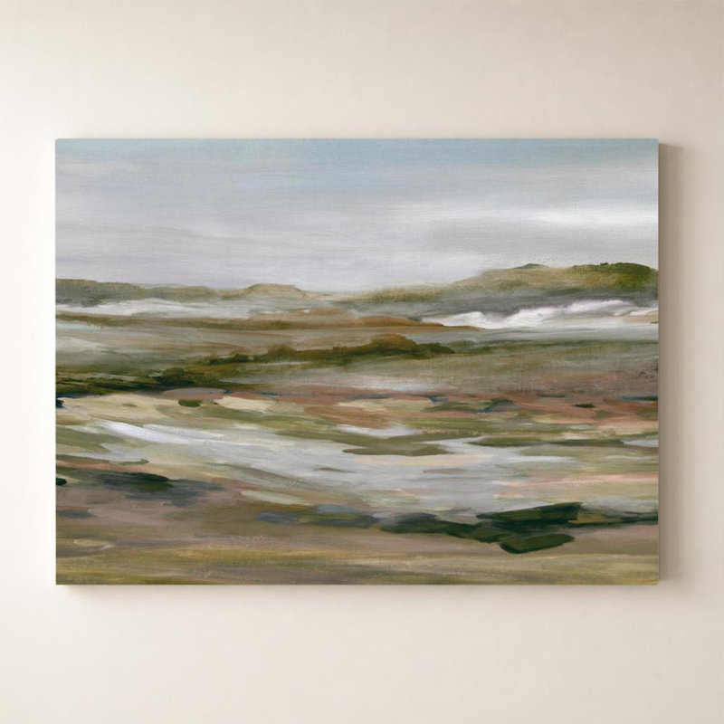 Paysage désertique vallonné par Carol Robinson - Graphisme sur toile, H 18 po x l 24 po, Toile tendue, Ne s’applique pas