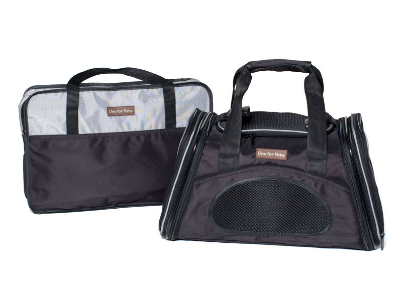 Collapsible Pet Carrier with 1 Door, Large (11.5" H x 11.5" W x 23" D), Navy