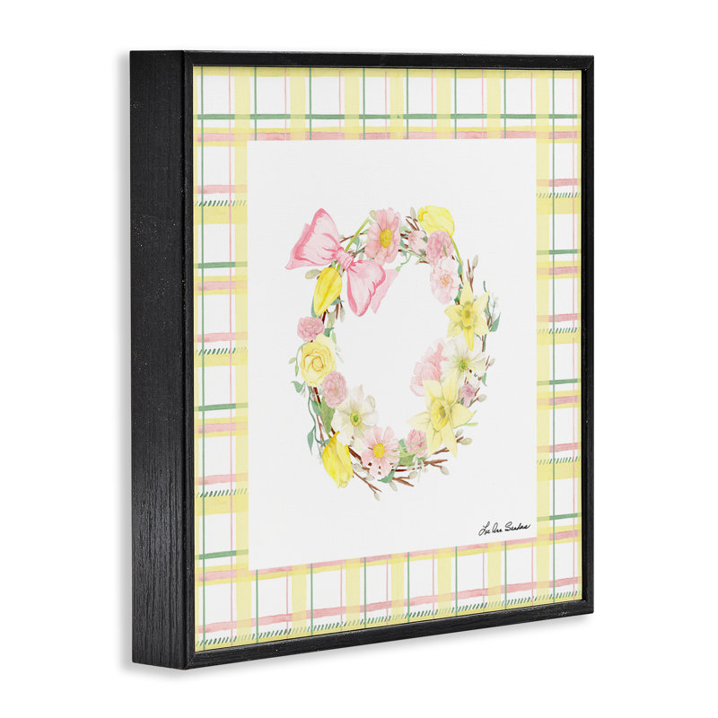 Couronne de pastels printaniers, giclée par Lee Ann Sanders, Giclée encadrée noir minuit, H 24 po x l 24 po