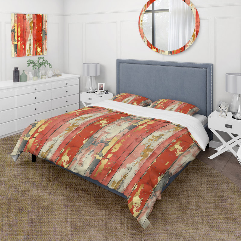 Ensemble de housse de couette Country, Housse de couette pour grand lit + 2 taies décora