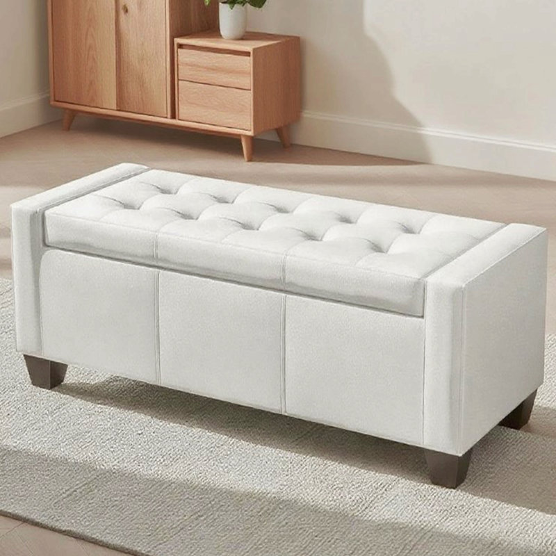 Banc rectangulaire, banc capitonné avec rangement