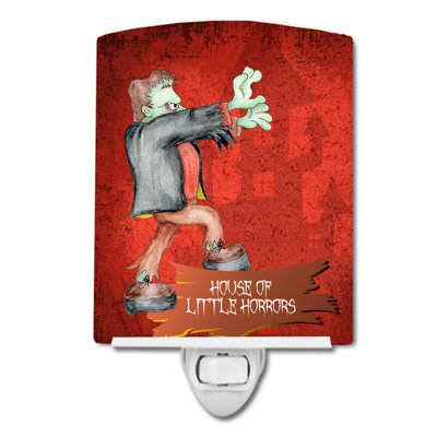 Little House of Horrors with Frankenstein Halloween Ceramic Night Light