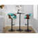 Swivel Upholstered Adjustable Height Counter Stool with Metal Frame