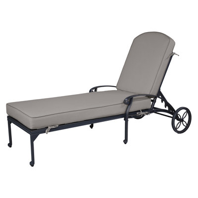 Kaneidra Rust-Resistant Adjustable Metal Chaise Lounge with Cushion
